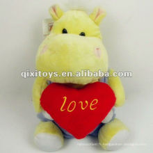 mignon peluche hippopotame jaune jouet